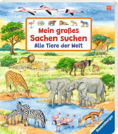 RAVENSBURGER 41911 Pappbilderbuch Mein großes Sachen suchen: Alle Tiere der Welt