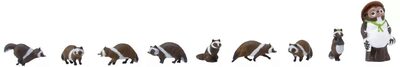 KATO 6-602 H0 Figuren Set Waschbären - 9 Figuren