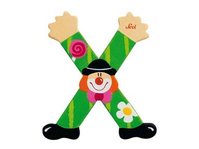SEVI 81760 Holzbuchstabe X Clown 10 cm