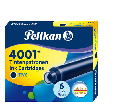 PELIKAN 301184 Pelikan Tintenpatronen 4001®, Blau-Schwarz, 6 Stück