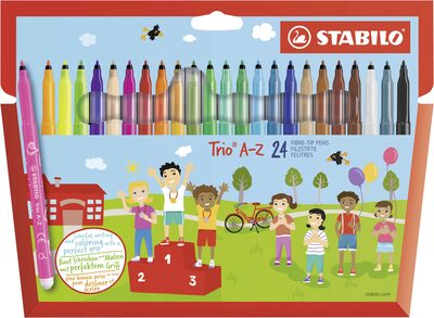STABILO 378/1-24-01 Filzstift - STABILO Trio A-Z - 24er Pack - mit 24 verschiedenen Farben