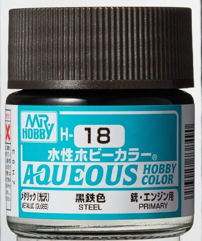 MR. HOBBY H-018 Aqueous Hobby Colors (10 ml) Steel