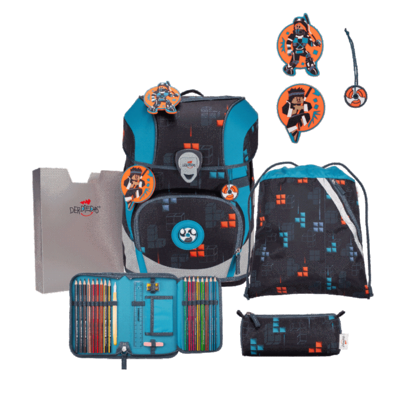 DERDIEDAS D8510185 Schulrucksack-Set 5-teilig Ninja Fighter ErgoFlex Tiny