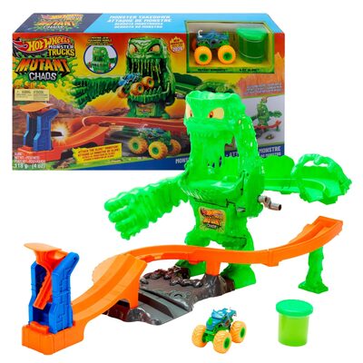 HOT WHEELS JMK90 Monster Trucks 1:64 Mutant Chaos Ooze Monster Playset