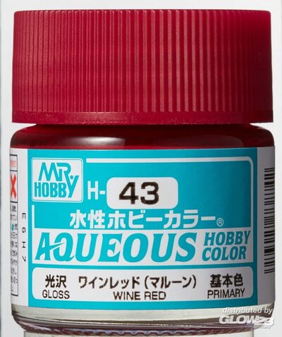 MR HOBBY - GUNZE H-043 Mr Hobby -Gunze Aqueous Hobby Colors (10 ml) Wine Red [30