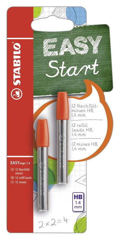 STABILO B-46914-10 Minen zum Nachfüllen - STABILO EASYergo 1.4 Nachfüllminen - 2x 6er Pack - Härtegrad HB