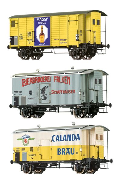 BRAWA 50702 H0 3er-Set 'SCHWEIZER-MARKEN' K2, SBB, Ep. II-III
