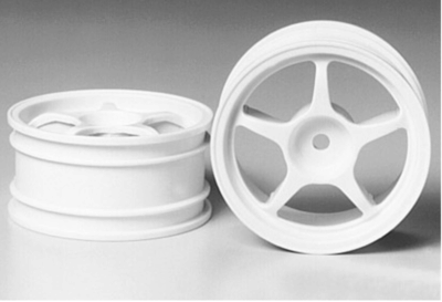TAMIYA 300053232 1:10 Felgen (2) 5-Speichen weiß 26mm