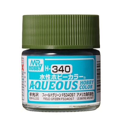 MR. HOBBY H-340 Aqueous Hobby Colors (10 ml) Field Green FS34097