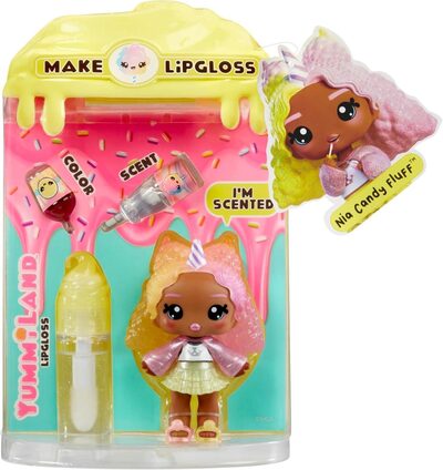 MGA 525462-EUC Yummiland Lip Gloss Doll - Cotton Candy (Nia Candy Fluff)