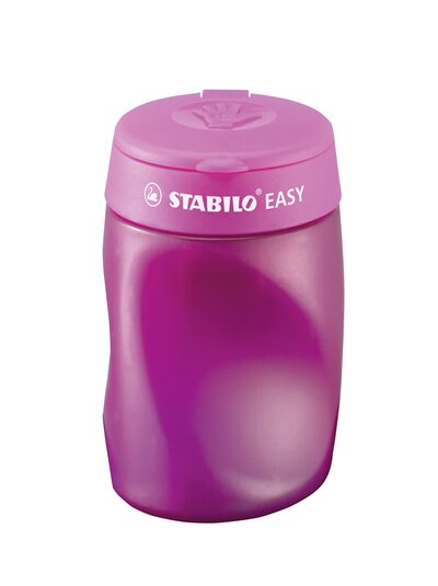 STABILO 4501/1 Ergonomischer Dosen-Spitzer für Linkshänder - STABILO EASYsharpener - 3 in 1 - pink