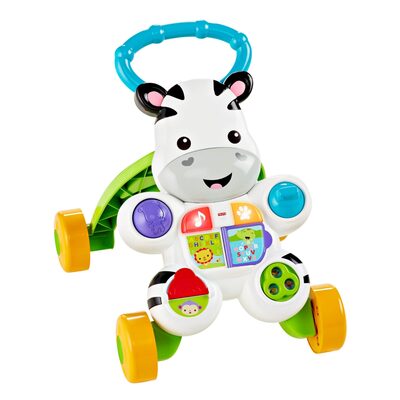 FISHER-PRICE DLD94 Lern mit mir Zebra-Lauflernwagen, Baby Lauflernhilfe, Laufwagen