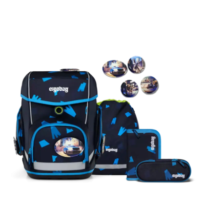 ERGOBAG 01212-90354-10 Cubo 5-teiliges Schulrucksack-Set VerfolgBärjagd, dunkelblau