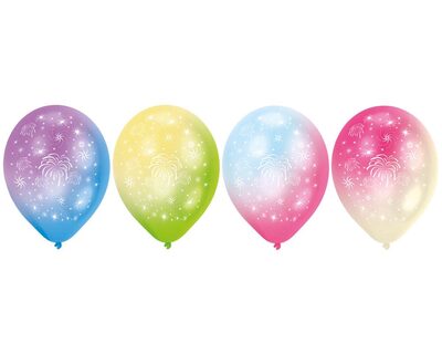 AMSCAN 9901057 4 Latexballons LED Feuerwerk 27,5 cm