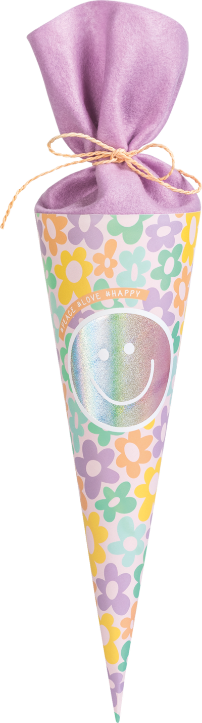 BRUNNEN 1048035422 Schultüte Happy Hippie | mehrfarbig, pastell