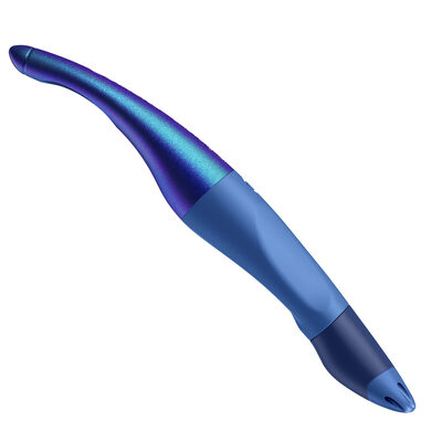 STABILO 6891/28-41 Ergonomischer Tintenroller für Linkshänder - STABILO EASYoriginal Holograph Edition in blau - Einzelstift - Schreibfarbe blau (löschbar) - inklusive Patrone
