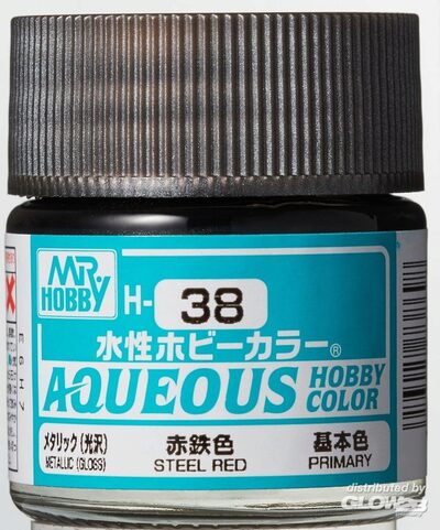 MR HOBBY - GUNZE H-038 Mr Hobby -Gunze Aqueous Hobby Colors (10 ml) Steel Red [30