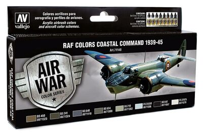 VALLEJO 71148 Farb-Set RAF Coastal Command 1939 - 1945, 8 x 17 ml