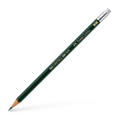 FABER-CASTELL 119201 Bleistift CASTELL 9000 B mit Gummitip