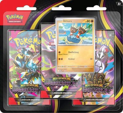 POKEMON 14242 PKM Pokémon ME05 Drei-Boosterpack-Blister Mega-Entwicklung - Dunkelnacht