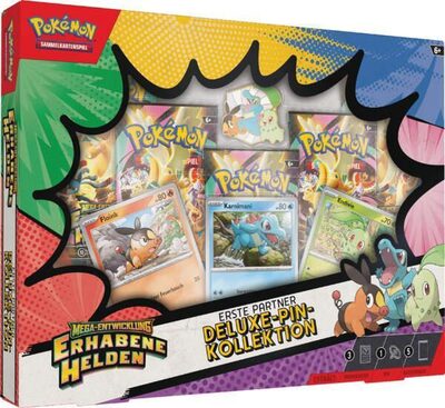 POKEMON 13098 PKM Pokémon Deluxe-Pin-Kollektion Mega-Entwicklung - Erhabene Helden: Erste Partner