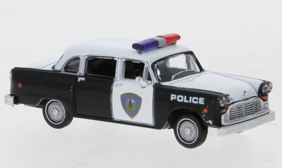 BREKINA 58942 1:87 / H0 Checker Cab Police Car 1974, Saugus Squad Car,