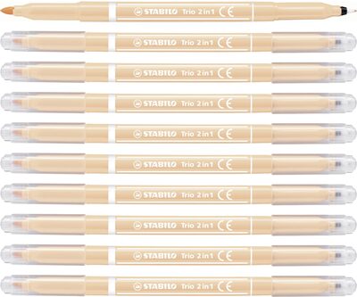 STABILO 223/26 Filzstift und Fineliner in einem - STABILO Trio 2 in 1 - 10er Pack - hellrosa