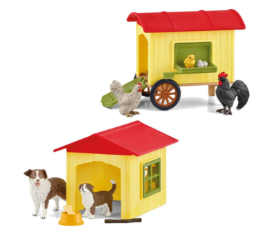 SCHLEICH 72241 FARM WORLD® Ostern 2024: 2-in-1 FARM WORLD Set Hundehütte & Hühnerstall