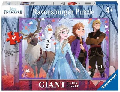 RAVENSBURGER 03031 Kinderpuzzle 60 Teile Die Eiskönigin 2: Unterwegs im Zauberwald - Bodenpuzzle