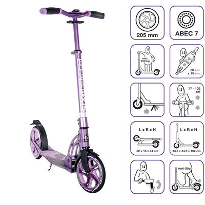 AUTHENTIC SPORTS & TOYS 510 SIX DEGREES Aluminium Scooter, lila