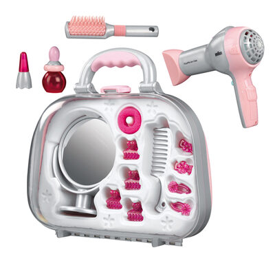 KLEIN 5855 Braun Beauty-Case - Schönheitskoffer mit Braun Haartrockner