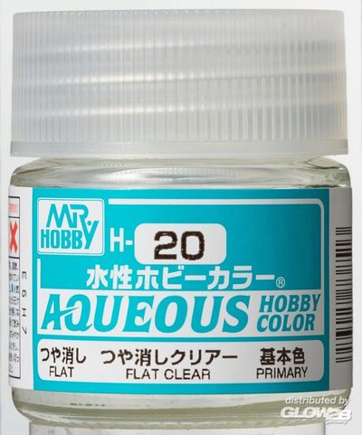 MR HOBBY - GUNZE H-020 Mr Hobby -Gunze Aqueous Hobby Colors (10 ml) Flat Clear [30