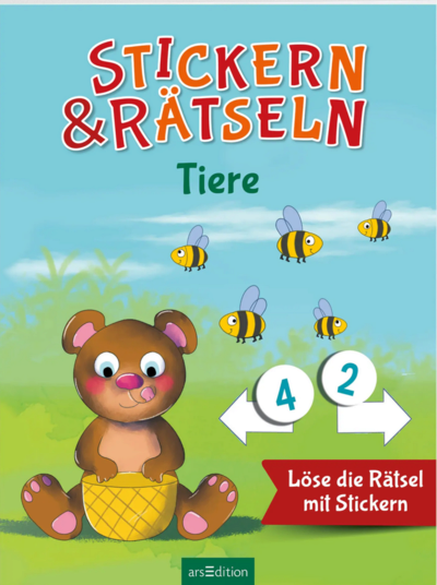 ARSEDITION 135616 Stickern & Rätseln: Tiere