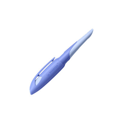 STABILO 5012/6-41 Ergonomischer Schulfüller für Rechtshänder mit Standard-Feder M - STABILO EASYbirdy Pastel Edition in blau/hellblau - Einzelstift - inklusive Patrone - Schreibfarbe blau (löschbar)
