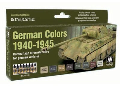 VALLEJO 71206 Farb-Set, Deutsche Farben 1940 - 1945, Militär
