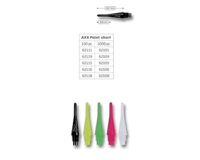 BULL'S 62119 BULL'S AXX Soft Tips Short 6mm(2BA)