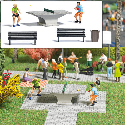 BUSCH 7843 H0 Action-Set: Tischtennis