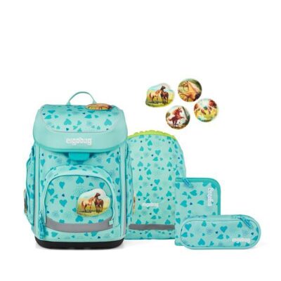 ERGOBAG 01510-90393-10 Schulranzen-Set ReitBärtraum cubo, Blau, Türkis