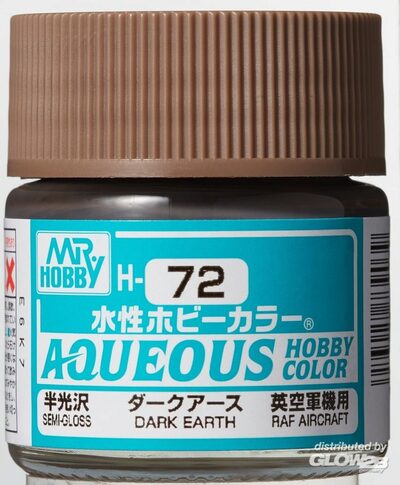 MR HOBBY - GUNZE H-072 Mr Hobby -Gunze Aqueous Hobby Colors (10 ml) Dark Earth [30