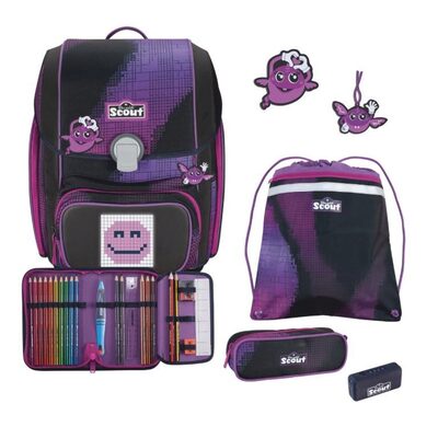 SCOUT 76420800500 Schulranzen-Set 5-teilig Genius Set Movie Star Pink Pixel