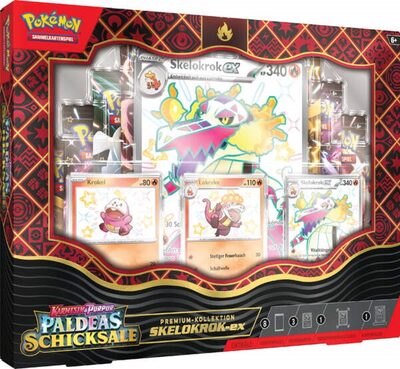 POKEMON 45817 PKM Pokémon KP04.5 Karmesin & Purpur: Paldeas Schicksale Premium Kollektion, 3-fach sortiert