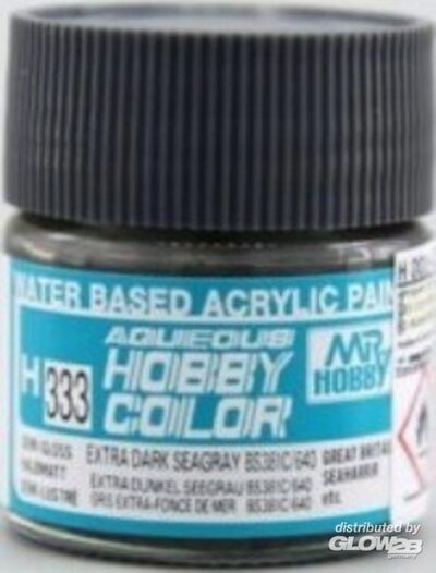 MR HOBBY - GUNZE H-333 Mr Hobby -Gunze Aqueous Hobby Colors (10 ml) Extra Dark Seagray BS381C/640 [30