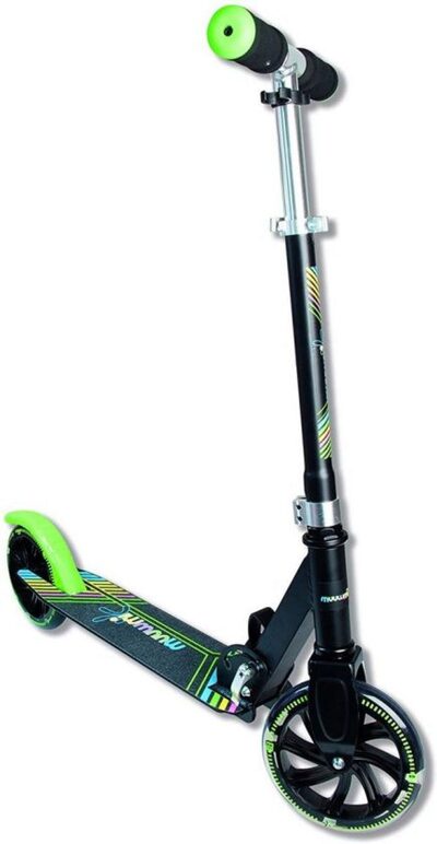 AUTHENTIC SPORTS & TOYS 337 muuwmi Aluminium Scooter Neon 180 mm, mit Leuchtrollen