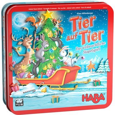 HABA 305525 Tier auf Tier – Das weihnachtliche Stapelspiel