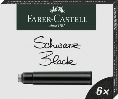 FABER-CASTELL 185507 Tintenpatronen Standard schwarz 6er