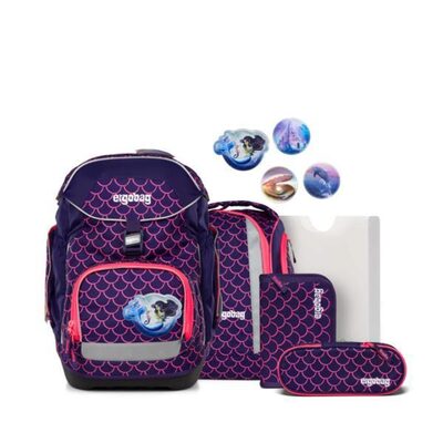 ERGOBAG 01298-900K2-11 Schulranzen-Set PerlentauchBär pack, Pink, Lila