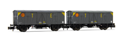 ARNOLD HN6483 N 2er-Set 2-achs. Gedeckte Wagen J3 'T.E.', R.N., Ep. III