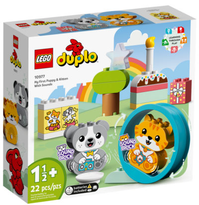 LEGO® DUPLO® 10977 Mein erstes Hündchen & Kätzchen – mit Ton