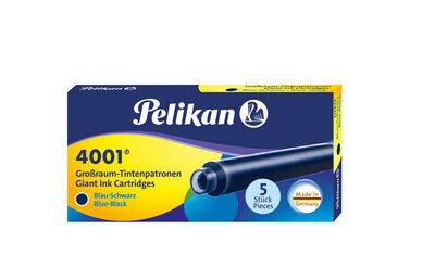 PELIKAN 310607 Pelikan Großraum-Tintenpatronen 4001®, Blau-Schwarz, 5 Stück