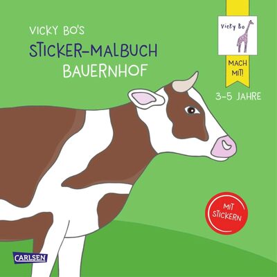 CARLSEN 9783551271570 Vicky Bo's Sticker-Malbuch Bauernhof